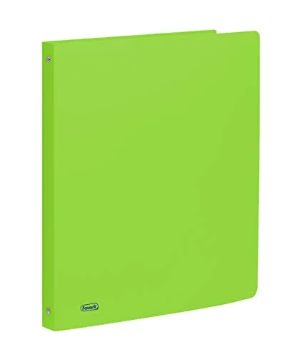 Favorit Raccoglitore in Polipropilene Neon, 22 x 30 cm, 4 Anelli Tondi da 15 mm, Verde Fluo