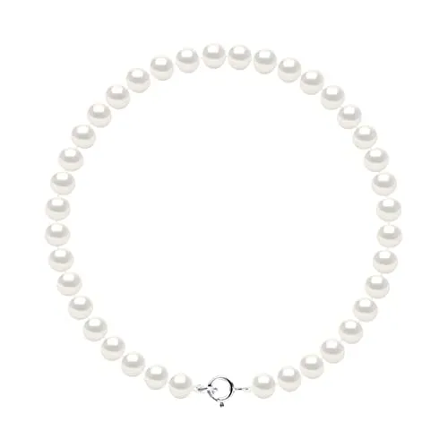 Pearls & Colors - Bracciale vere perle coltivate d'acqua dolce semi-barocche, colore bianco naturale, qualità AAA+ - disponibile in diverse misure, argento 925, gioiello da donna