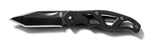 Gerber Coltello a serramanico con lama liscia e clip per la cinta, Lunghezza lama: 5,4 cm, Paraframe Mini Tanto Folding Clip Knife, Nero, 31-003631