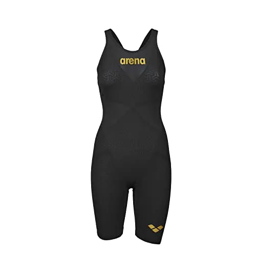 ARENA W Pwsk Carbon Glide, Costume da Bagno Donna, Nero/Oro, 32