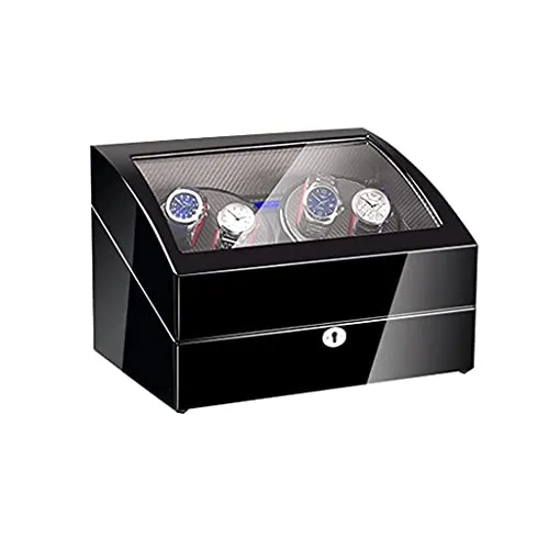 MRTYU-UY Avvolgitore Automatico Orologio 4 6 LED Scatola di Legno Orologio Alimentato a Batteria E AC Adattatore Box Legno Lusso Storage Case