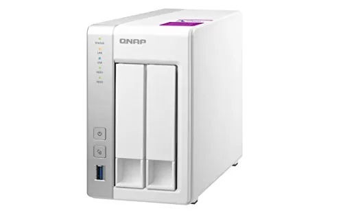 QNAP TS-231P2-4G 20 TB (2 x 10 TB WD Red) 2 Bay Desktop NAS with 4 GB RAM Collegamento ethernet LAN Torre Bianco