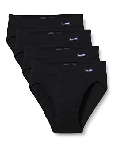 POMPEA Costa Slip, Nero (Nero 0071), Large (Taglia Produttore:L/XL) (Pacco da 4) Uomo