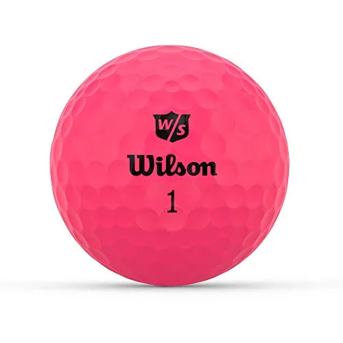 Wilson Staff Duo Optix, WGWP50900 Palline da Golf, Superficie Opaca, Facili da Individuare, Rosa, 12 Pezzi