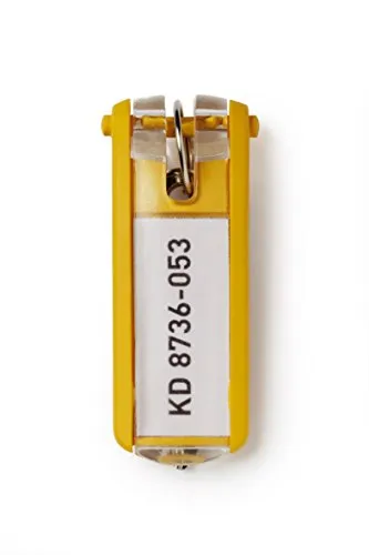 Durable 195704 - Key Clip, portachiavi, giallo, confezione da 6 pezzi