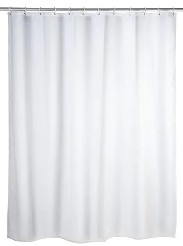 Wenko 19146100 Tenda Doccia Monocolore Lavabile, Poliestere, 180 x 200 cm, Bianco