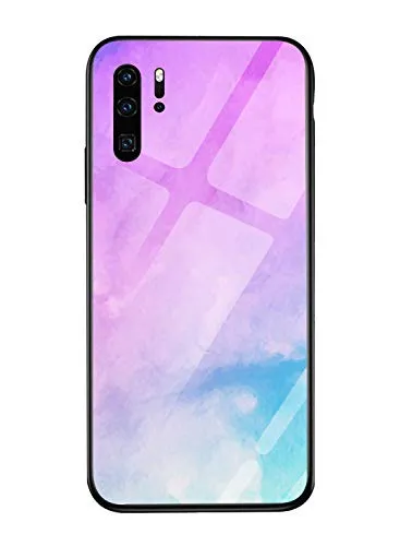 Oihxse Compatibile per Cover Huawei Y6 2019,9H Trasparente Custodia Protettiva in Vetro Temperato+UltraSottile Cornice Paraurti in TPU Silicone AntiGraffio Resistente Huawei Y6 Pro Cover (A14)