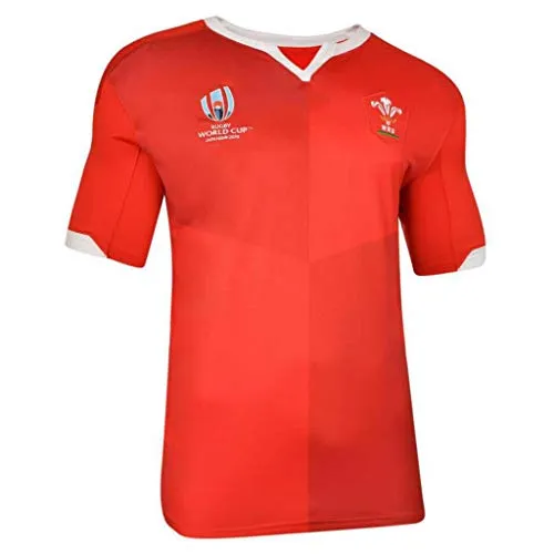 Squadra Galles, Maglia da Rugby, Coppa del Mondo, Edizione Home, Nuovo Tessuto Ricamato, Abbigliamento Sportivo Swag (Rosso, 3XL)
