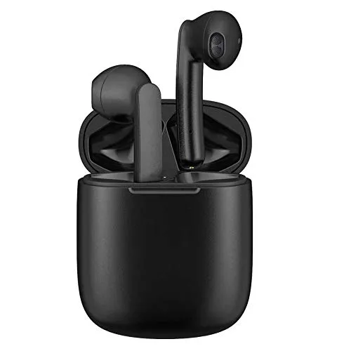 Cuffie senza fili Bluetooth 5.0 con riduzione del rumore, auricolari sportivi con IPX5 stereo impermeabili nell'orecchio integrato HD Mic Caschi per iPhone Android Huawei Nero