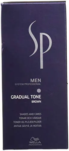 Wella Men System Professional - Tintura per capelli Gradual Tone (colore marrone) con shampoo e pettine applicatore