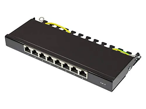 Good Connections Patch Panel nero Tiefschwarz (RAL9005) 0,5HE - 8-Port