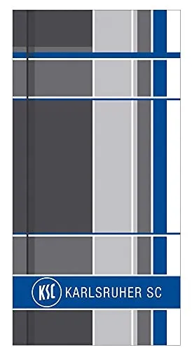 Karlsruher SC - Telo doccia a quadri, 70 x 140 cm, telo da spiaggia, asciugamano per sauna KSC – con segnalibro Amiamo il calcio