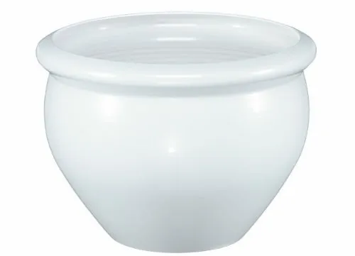 Emsa 512670 - Vaso di Fiori Siena da Giardino Rotondo, in Polipropilene, 38 cm, Bianco Perla