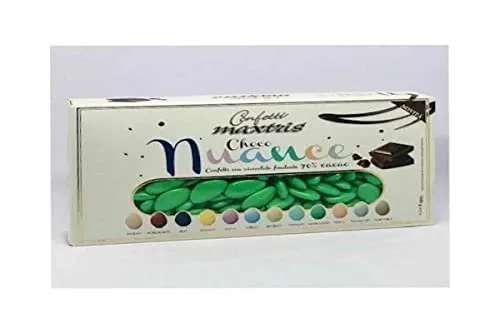 Confetti Maxtris Choco Nuance Colore Verde Smerlado Fondente, Cioccolato