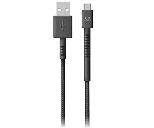 Fresh ´N Rebel Fabriq Micro USB Cable 1,5m Concrete |Cavo di Ricarica in Tessuto per Tutti dispositivi Micro USB, Android, Samsung, Huawei, Nexus, LG, Sony, HTC, Motorola, Nokia - Nero