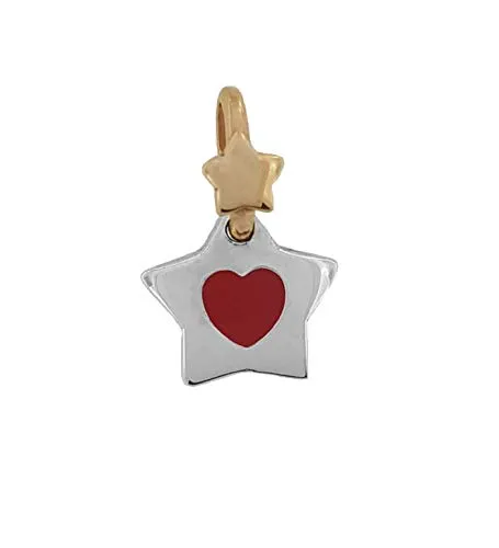 Dodo Mariani - Charm stella cuore smaltata Dodo Mariani in oro e argento SL12K