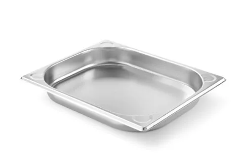 HENDI Contenitore Gastronorm, GN 1/2, resistenza termica -40 °C a 300 °C, compatibile con i forni a convezione, frigoriferi, bagno María, chafing dishes, 2L, 325x265x(H)40mm, acciaio inox