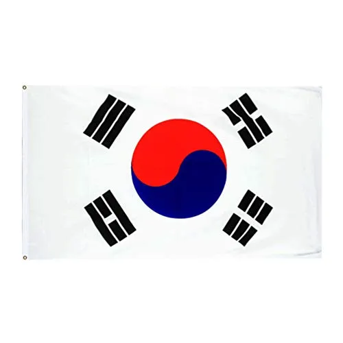 BESPORTBLE Bandiera della Corea del Sud Bandiera Internazionale del Mondo Paese con Anelli di Tenuta in Ottone per Giochi Olimpici Decorazione di Eventi Sportivi