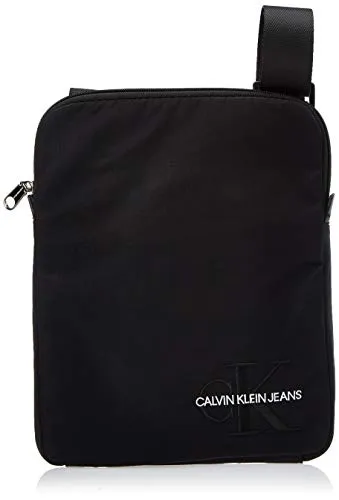 Calvin Klein Ckj Monogram Nylon Flat Pack - Borse a spalla Uomo, Nero (Black), 0.1x0.1x0.1 cm (W x H L)