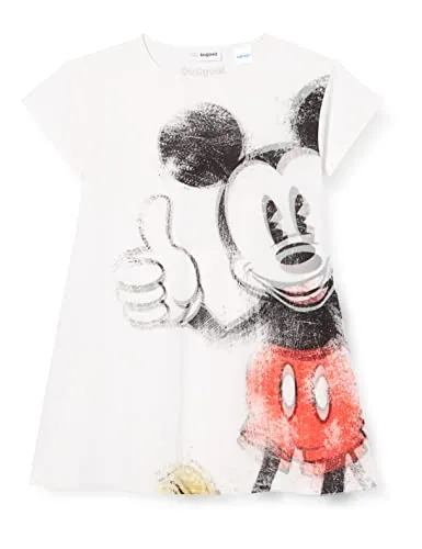 Desigual Vest_Ok Mickey Abito Casual, Bianco, 3-4 Anni Bambina