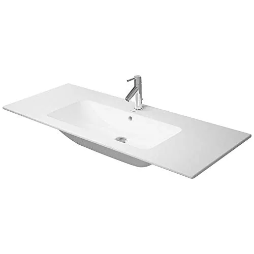 Lavabo Duravit Me by Starck Furniture, 1 Foro per Rubinetto, troppopieno, con Foro per Rubinetto, 1230 mm, colorazione: Bianco Seta Opaco - 2336123200