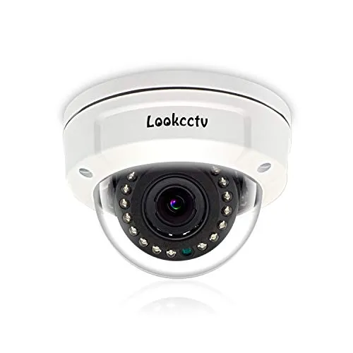 Lookcctv Direct 5MP della cupola di sicurezza del IP macchina fotografica resistente Vandal-Proof, H.265 Super HD 2592 x 1920p rete CCTV POE con 2.8-12mm Varifocal visione notturna