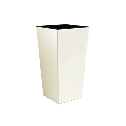 Vaso per piante Urbi Square 16,3 Lt con inserto, altezza 42 cm colore: crema