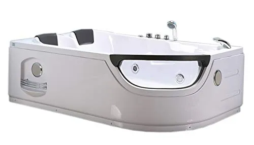 VASCA BAGNO IDROMASSAGGIO ANGOLARE MODELLO LUNA 120 X 180 CM CROMOTERAPIA 2 PERSONE SPA BATH TUB NUOVA