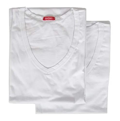 RAGNO Confezione 2 t-Shirt Uomo Maglietta Manica Corta Scollo V Cotone Bipack Sport Articolo 601418