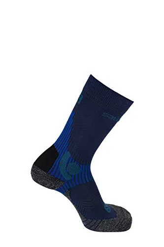 Salomon X Alp Mid, 1 Paio di Calzini Termoregolatori Unisex, Blu (Dress Blue)/(Surf The Web), M