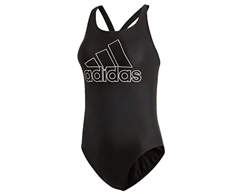 adidas Fit Suit Bos, Costume da Nuoto Donna, Black/White, 48