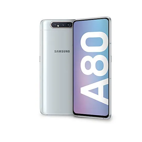 Samsung Galaxy A80 Smartphone, Display 6.7" Super AMOLED, 128 GB Espandibili, RAM 8 GB, Batteria 3700 mAh, 4G, Dual Sim, Android 9 Pie,  [Versione Italiana], Silver