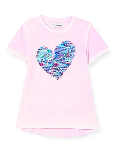 Desigual TS_Ipswich T-Shirt, Rosa (Rosa Fluor 3033), 140 (Taglia Produttore: 9/10) Bambina