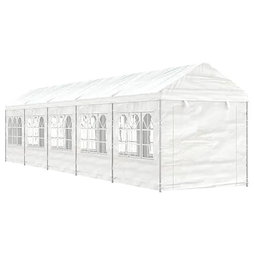 vidaXL Gazebo con Tetto Bianco 11,15x2,28x2,69 m in Polietilene