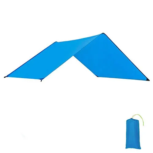 GEERTOP Telo Pavimento per Tenda da Campeggio Poliestere Impermeabile Leggero 1-4 Persone legable Portatile PIC-nic Campeggio Trekking Camping all'aperto (Blu, 260 x 210 cm)