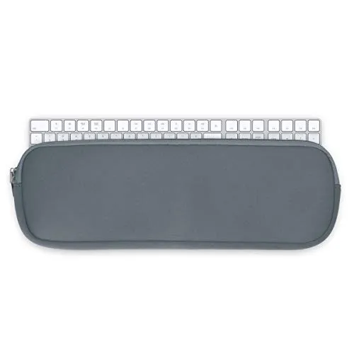 kwmobile Custodia Tastiera Compatibile con Apple Magic Keyboard Senza Tastierino Numerico - Porta Tastiera PC - Keyboard Cover con Cerniera - in Neoprene Grigio