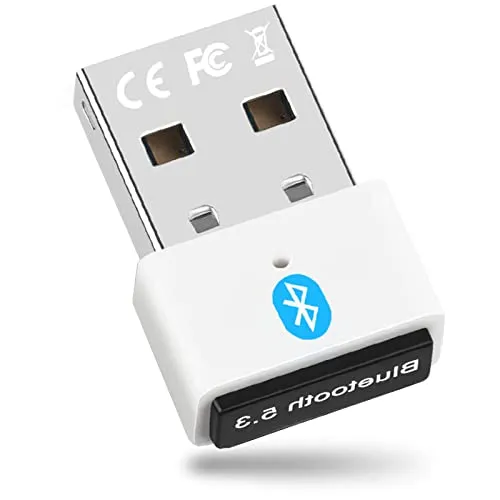 Adattatore Bluetooth USB 5.3, Collega e Usa Chiavetta Bluetooth per PC Laptop EDR Dongle USB Bluetooth Compatibile con Windows 11/10/8.1 white