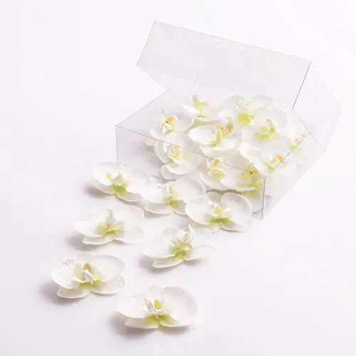 artplants.de Mini Fiori d'orchidea phalaenopsis Artificiali, Bianco, Confezione da 18 Fiori - Orchidea Farfalla Decorativa/Decorazione Floreale