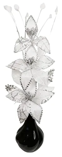 Flourish QH1, Vaso con fiori finti, altezza ca. 30 cm, Bianco (weiß)