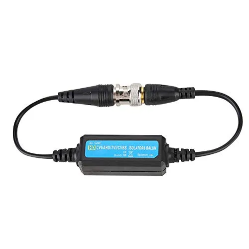 Ground Loop Isolator, HD-TVI/CVI/AHD/CVBS Isolatore di Messa a Terra Video Balun Coassiale BNC Maschio a Femmina per Telecamera Nera