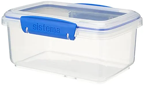 Sistema 1L KLIP IT Contenitore, Plastic, Clear with Grey Clips And Seal