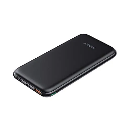 AUKEY Powerbank Wireless con 18W PD, Power Bank Wireless 8000mAh, Caricabatterie USB C con Quick Charge 3.0, Carica Wireless Compatibile con iPhone XS/XR, Nuovi AirPods, Samsung