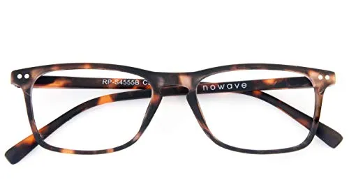 NOWAVE Occhiali Lettura +1.50 | Occhiali da presbite per PC e Smartphone|Occhiali riposanti ANTI LUCE BLU 40% e UV 100% | Unisex |+1.50 Tartarugato