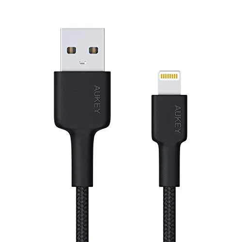 AUKEY Cavo Lightning 2m Nylon (Apple MFi Certificato) Cavo iPhone per iPhone 12 / iPhone XR/XS/XS Max/X / 8/8 Plus / 7/7 Plus / 6s / 6s Plus / 6/6 Plus, iPad, iPod ed'Altri Dispositivi Apple