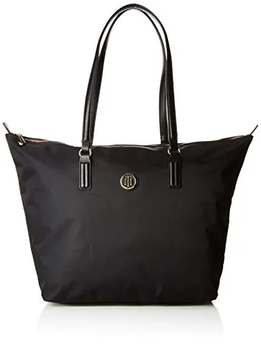 Tommy Hilfiger Poppy Tote, Borsa a Tracolla Donna, Nero (Black), 10x19x24 cm (W x H x L)