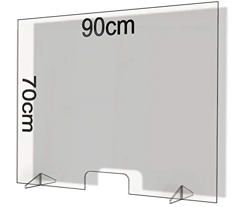 Flexistyle - Protezione anti-spurco in plexiglas, protezione antivirus contro tosse e rivetti, supporto da tavolo, 90 x 70 cm