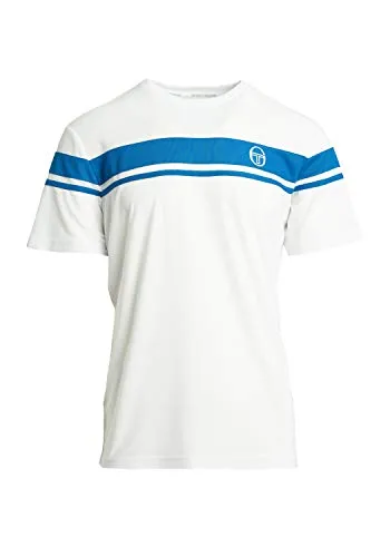 Sergio Tacchini Young Line PRO T-Shirt, Maglietta da Uomo, Bianco/Royal, M