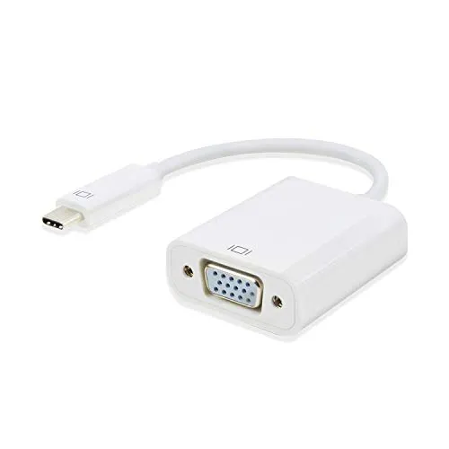 ADWITS USB 3.1 Type-C Adattatore da USB-C a VGA per Google Chromebook Pixel e Altro (DP Altmode), Bianco