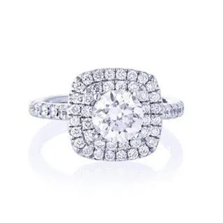 Fede nuziale in oro bianco massiccio 14 K 18 K con solitario da 1 carato, anello di fidanzamento con vero diamante solitario da 1,00 carati. e Platino, 15,25, colore: bianco, cod. P-LRN-1709-PL-O(1/2)