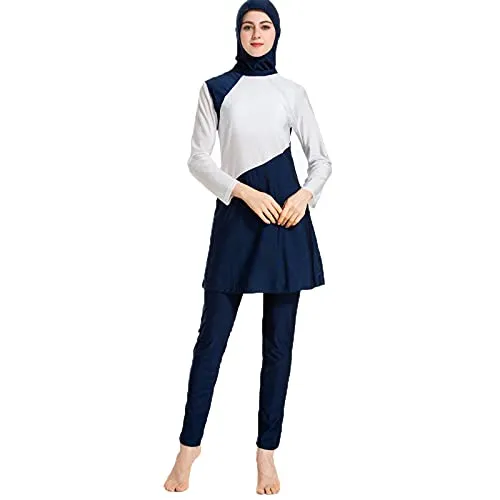 keephen Plus Size Costumi da Bagno Musulmani Costumi da Bagno da Donna Costumi da Bagno Copertura Completa Medio Oriente Modest Burkini Set da 2 Pezzi